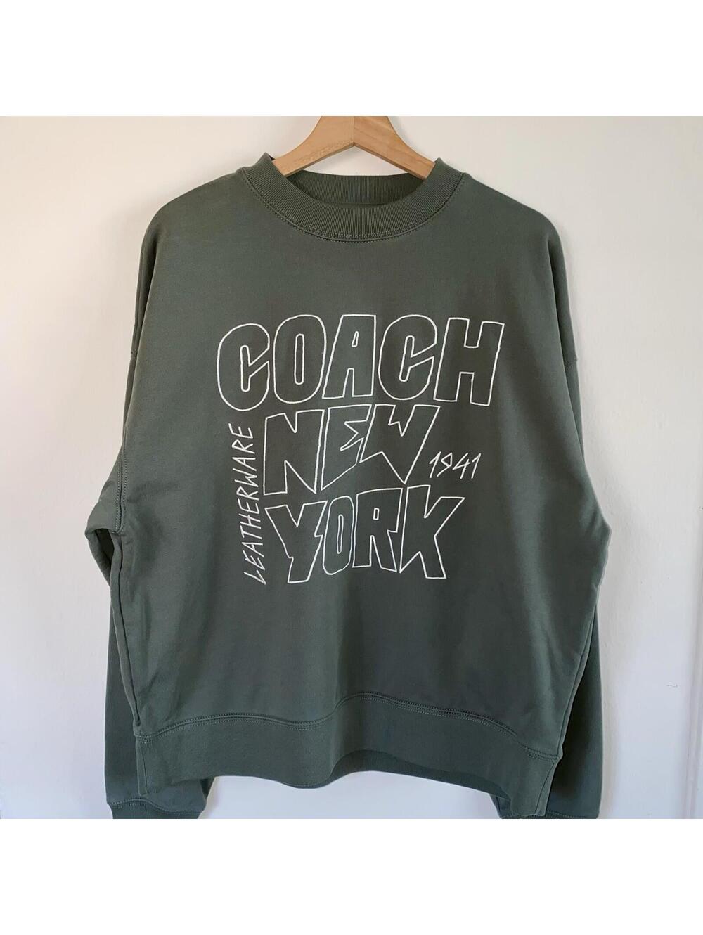 Authentic Coach Est 1941 Graphic Print Sweatshirt M Olive